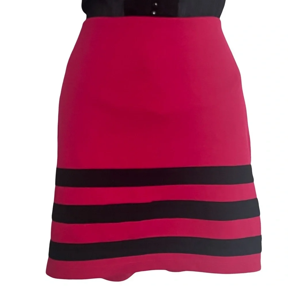 Basic House Pink with Black Stripes Mini Skirt. Size: Large. Great Condition.